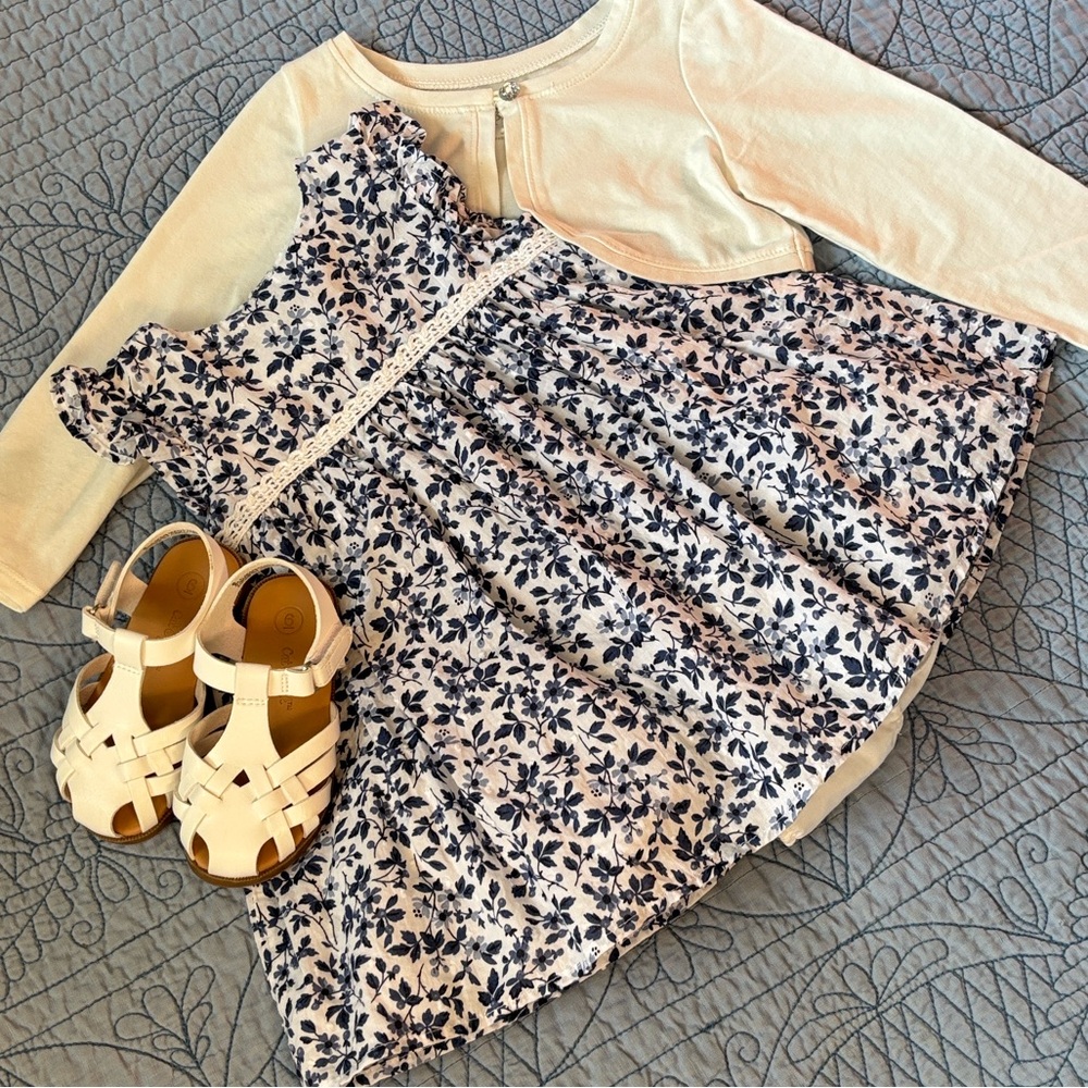 EUC!🪻MIA & MIMI 6-9 MONTHS SWISS DOT DRESS & BOLERO!